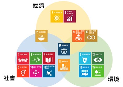 SDG17項目標三大面項分類